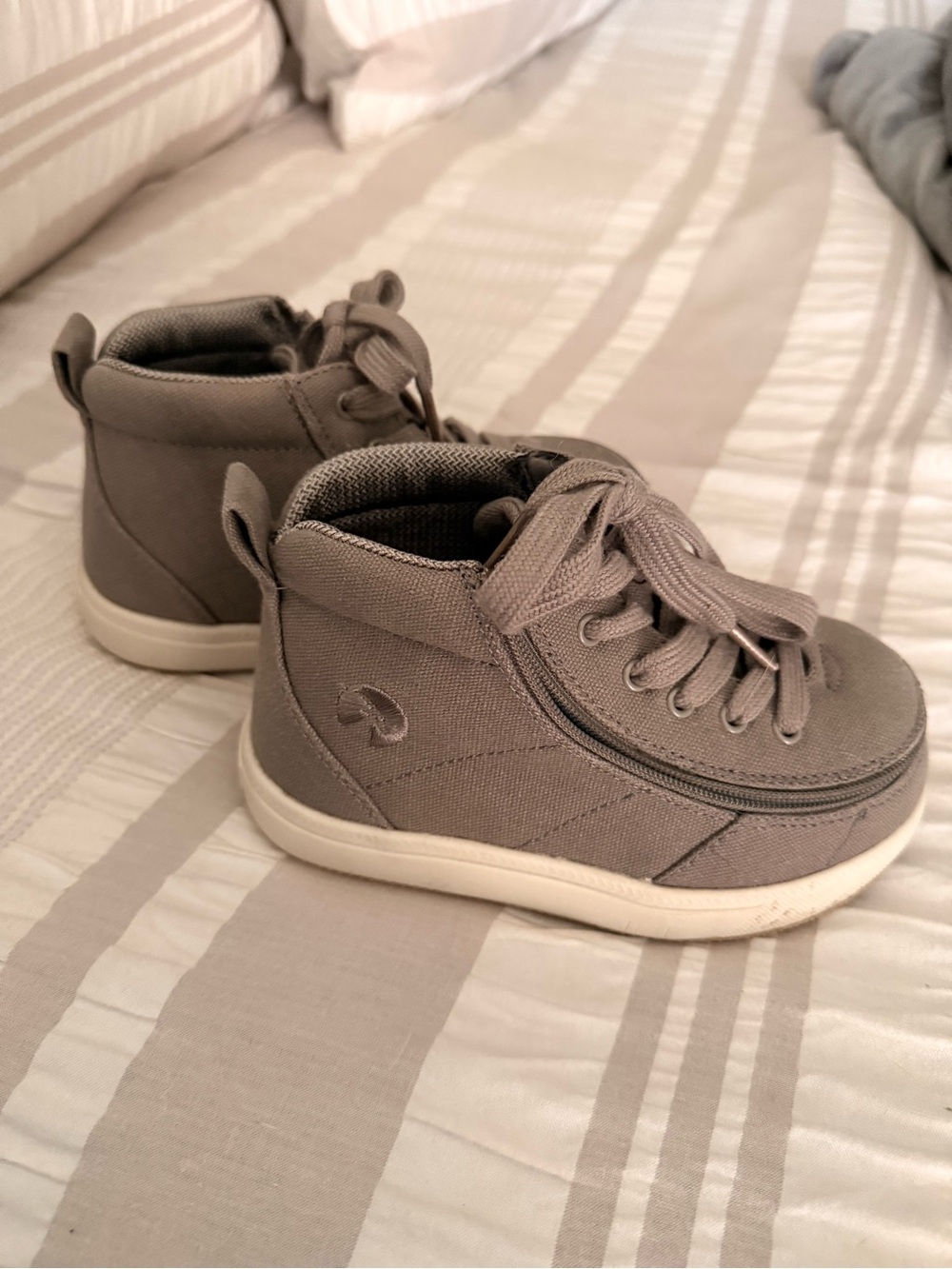 Kids Neutral Gray High-Top Sneakers
